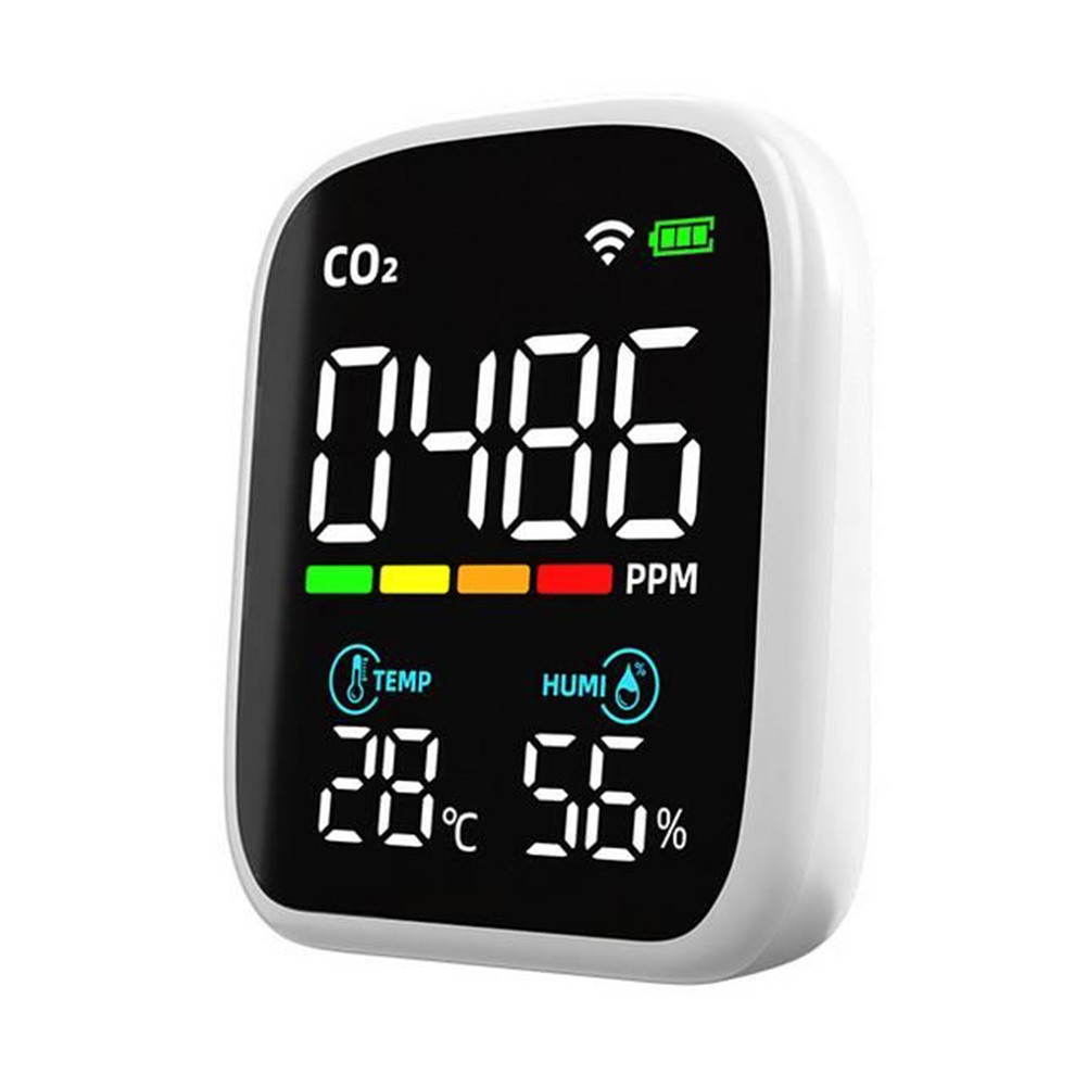 DAMIFU Portable WIFI Air Quality Monitor Carbon Dioxide Detector NDIR Infrared Carbon Dioxide Sensor Air Quality Monitor Temperature With WiFi